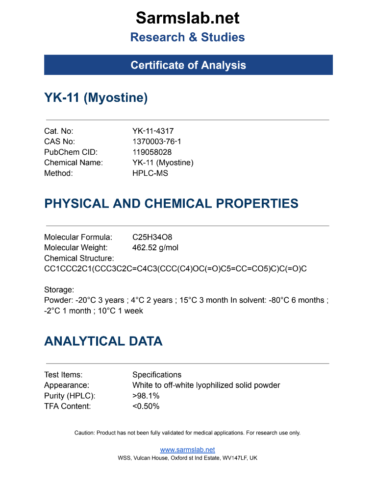 YK-11 Powder – Premium Myostine SARMs for Research & Precise Micro-Dosing